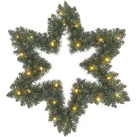 Black Box Kerstkrans Ster met LED Verlichting - Ø60 cm - Groen