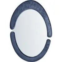 Beliani MASSAY - Wandspiegel - Donkerblauw - Fluweel