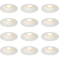 QAZQA Set van 12 inbouwspots wit GU10 50mm - Gijs
