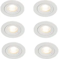 QAZQA Set van 6 inbouwspots wit rond GU10 50mm IP44 - Xena