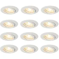 QAZQA Set van 12 inbouwspots wit GU10 35mm - Edu