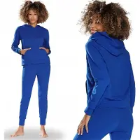DKaren | Seattle | katoenen trainingspak | hoogwaardig huispak gemaakt in Europa | Lange Mouw Lange Broek | blauw | slim fit | M