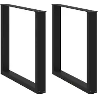 vidaXL Eettafelpoten 2 st U-vormig 90x(72-73) cm staal zwart