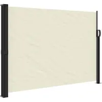 vidaXL Windscherm uittrekbaar 140x500 cm crèmekleurig