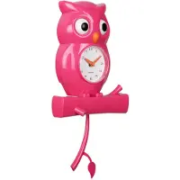 Karlsson Wandklok Owl Pendulum roze