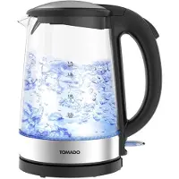Tomado TWK1706G Waterkoker - 1.7L - RVS - BPA vrij - 2200W - 26x16x21 cm - Glas