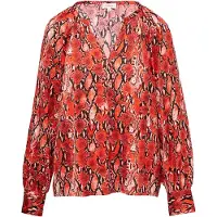 s.Oliver Blouse donkeroranje / zwart / wit
