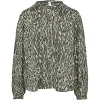 QS Blouse kaki / pastelgroen