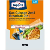 Toppits 20x Braad- en Stoomzakken 2-in-1 8 stuks