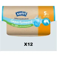 Swirl 12x Pedaalemmerzakken Geparfumeerd Ocean Fresh 5 Liter 45 Stuks