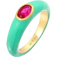 Elli Ring 'Solitär' turquoise / goud / magenta