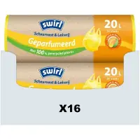 Swirl 16x Pedaalemmerzakken Geparfumeerd Met Handvat 20l 25 Stuks