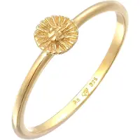 Elli - Ring - Dames Stapel Bloem boho hippie in 925 Sterling Zilver Verguld - Dames