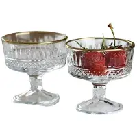 Pasabahce ijscoupe Elysia - gouden rand - goud - set van 2, 98 mm, 250 ml