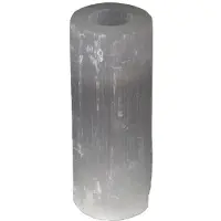 Ancient Wisdom - Kandelaar - cilindervormige kaarsenhouder seleniet 20 cm - kaarsenstandaard - interieur - sfeerverlichting - huisaccessoire - waxinelichtje
