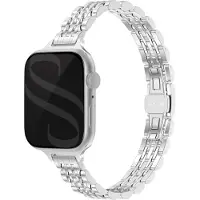 Selencia Slim Steel Jubilee Inspired schakelbandje voor de Apple Watch | 38/40/41/42 mm - Zilver