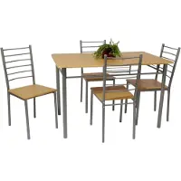 Molecule Set Ankara - Tafel + 4 Stoelen - Nat