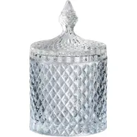 Jline Voorraadpot geslepen cilinder glas transparant large