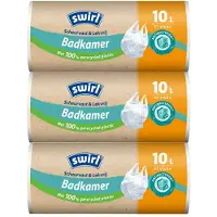 Swirl 3x Pedaalemmerzakken Badkamer Scheurvast & Lekvrij 10 Liter 37 Stuks