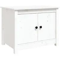 vidaXL Salontafel, wit, 71x49x55 cm, massief grenenhout