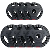 Gorilla Sports Voordeelbundel Olympische Halterschijven 4 x 2,5 + 4 x 5 kg Gripper Kunststof 50/51 MM