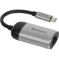 Verbatim VER49146 USB-C naar Gigabit Ethernet adapter - Netwerkadapter om apparaten via een kabel met een netwerk te verbinden, inclusief 10 cm USB-C kabel