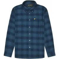 Lyle & Scott Mannen Tonale Ruit Flannel Overhemd in Marineblauw