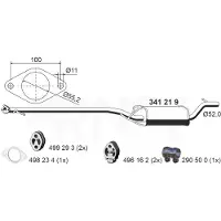 ERNST 341219 Uitlaat middendemper