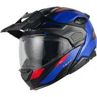 NEXX X.Lifecountry Terra Carbon Mat Blauw Rood Systeemhelm Maat M