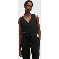 AllSaints Atlas Krys Waistcoat Black Maat: 6 | Gilets Outlet | Dames | Zwart