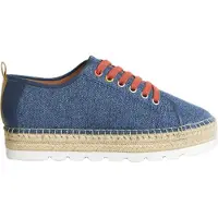 White Stuff Espadrille Lace Up Flatforms Chamb Blue Maat: 7 | Espadrilles Outlet | Dames | Blauw