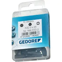 Gedore 6552870 Kruis-bit PZ 2 Chroom-vanadium speciaal staal Gebruineerd C 6.3 10 stuk(s)