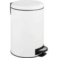 Wenko Pedaalemmer Leman Easy-close 12 Liter mat wit - Easy Close deksel - Afvalemmer - Prullenbak - Afvalbak - Vuilbak - Vuilnisbak