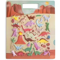 Mushie Herbruikbare Stickerboek Set (Dino) | 100+ Verwijderbare Puffy Stickers | Knutselactiviteit voor Kinderen | Leeftijd 3+