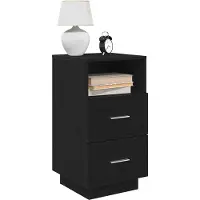 vidaXL Nachtkastje met 2 lades 36x36x68 cm zwart