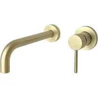 Best design Inbouw wastafelmengkraan nancy-belize gebogen uitloop 21 cm messing mat goud pvd coating