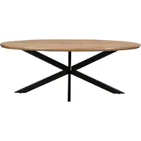 Natur24 eetkamertafel jesper oval 240 cm mangohout / gecoat staal