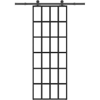 vidaXL Schuifdeur met beslag 76x205 cm ESG-glas en aluminium