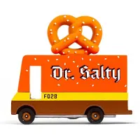 Candylab Toys Candycar Vans: PRETZEL VAN - DR. SALTY (F028) 8,4x4,1x6,5cm, wooden diecast, in giftbox, 3+