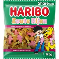 Haribo Zouten Rijen - snoep salmiak met fruitsmaak - 14 x 175g