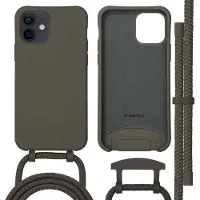 IMoshion Color Backcover met afneembaar koord met MagSafe voor de Apple iPhone 12 (Pro) - Black Coffee