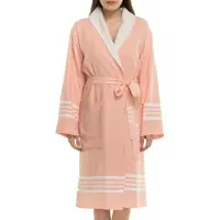 Lalay Gevoerde Hamam Badjas Krem Sultan Melon - S - Hotelkwaliteit - Sjaalkraag - Luxe badjas - Badstof - Sauna Badjas - Ochtendjas - Badmantel