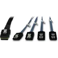Inter-Tech - Câble SATA / SAS - Serial ATA 150/300/600 - crossover - 4i Mini MultiLane 36 broches pour SATA - 65 cm - noir