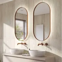 Ben Vita ovale spiegel met LED verlichting en anti-condens 50x100 cm Geborsteld Koper