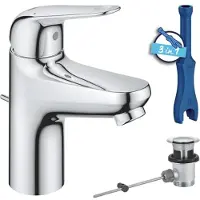 GROHE Swift - Wastafelkraan met afvoerplug, chroom 24316001