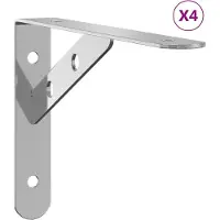 vidaXL Plankdragers 4 st 20x2,5x14 cm roestvrijstaal zilverkleurig