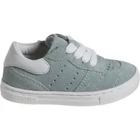 Vertbaudet Leren babysneakers met veters en rits turquoiseblauw