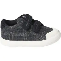 Vertbaudet Textielen sneakers met klittenband voor baby grijs, geruit
