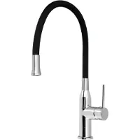 Hak Sapho SILI keukenkraan met flexibele uitloop, zwart/chroom
