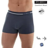BRUECK vyriški bokseriniai šortai Patogūs vilnos merino tamsiai mėlyni L dydis (BX10430), Blauw, (L)